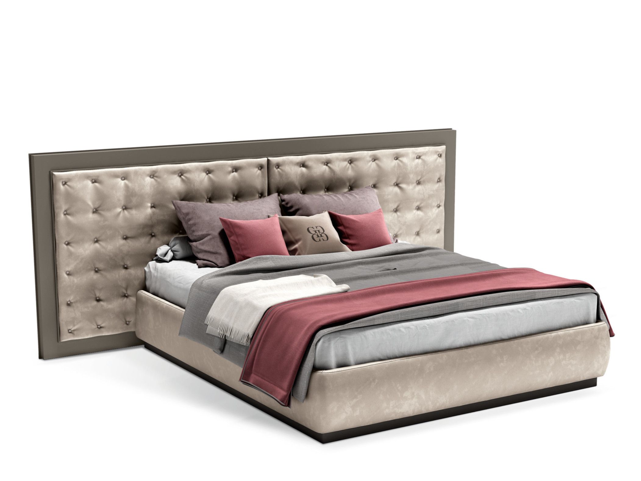 Двуспальная кровать с капитонным изголовьем Grilli Zarafa ARCH-00083408