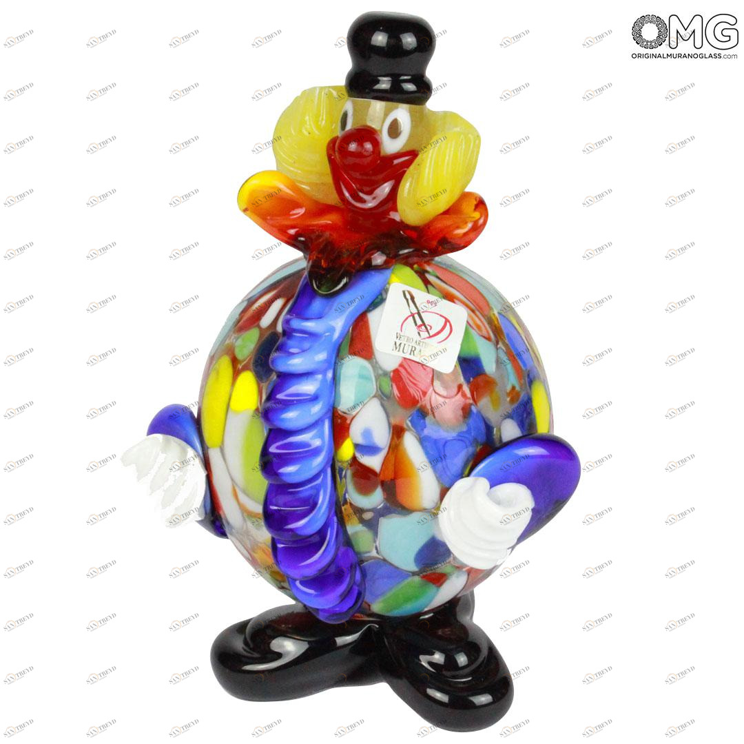 833 ORIGINALMURANOGLASS Статуэтка Клоун-Монгольфиер - муранское стекло OMG 12 см 