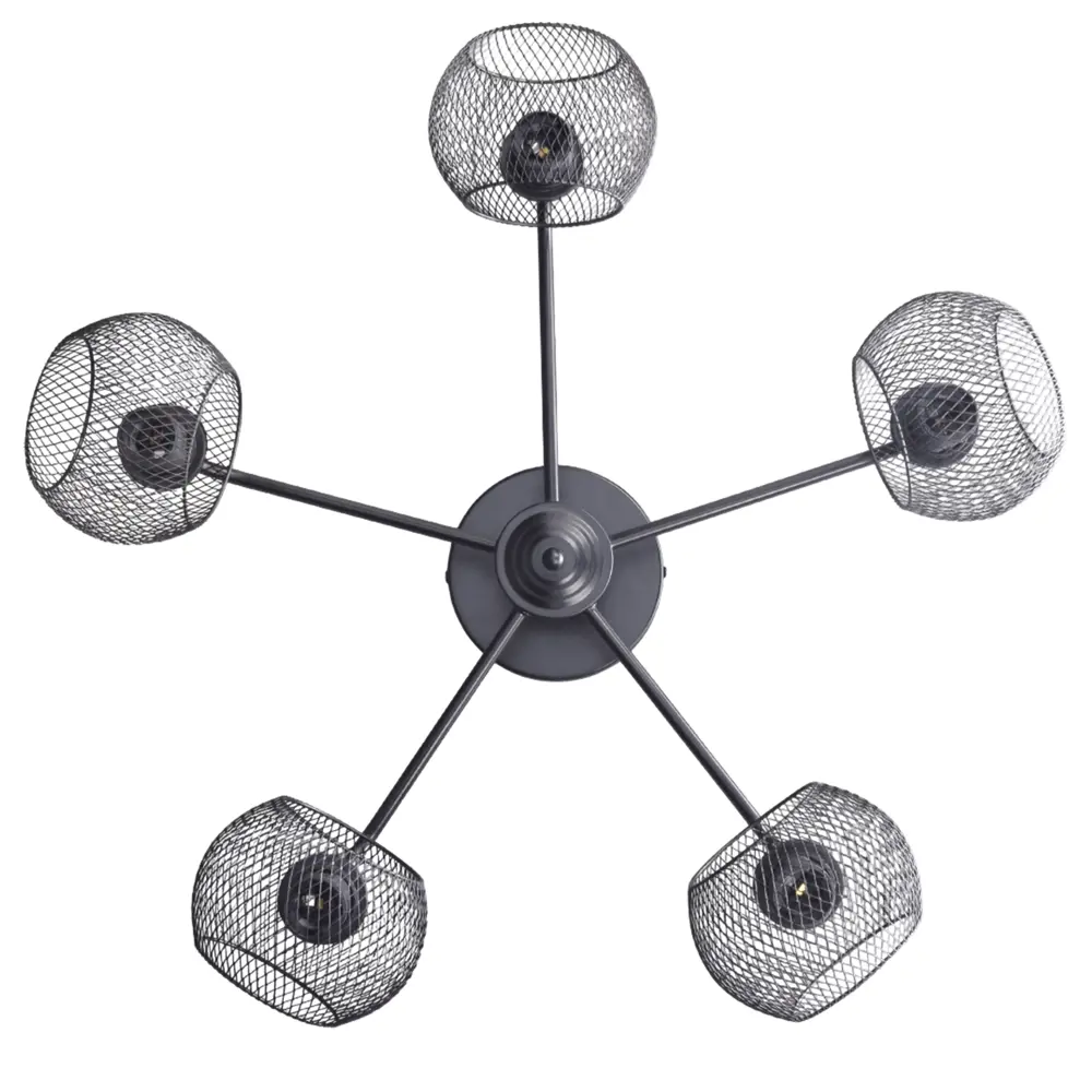 Люстра потолочная Эйр РС21386 5 ламп 15 м² цвет черный РОССВЕТ STLM-2178459 - Вид №3