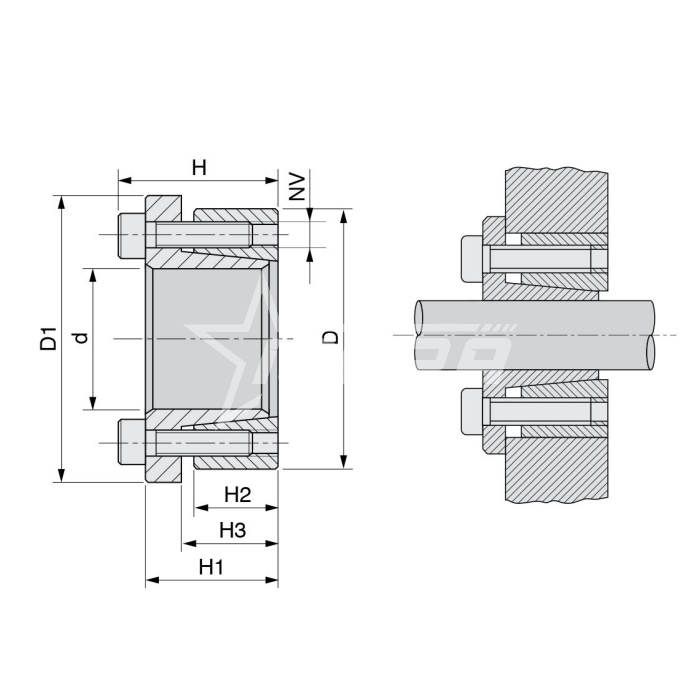 IS3410 Зажимная втулка KLBB345 (PHF FX52-45x80) ISKRA  - Вид №2