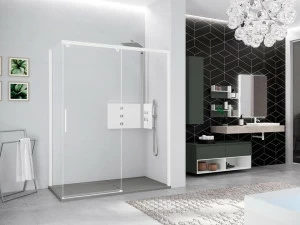 NOVELLINI Душевой уголок угловой с раздвижной дверцей Kuadra 2.0
