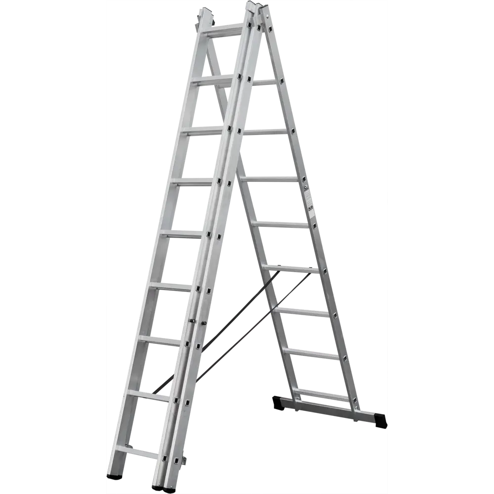Лестница раскладная выдвижная 3-секционная Standers до 5.32 м 9 ступеней STLM-2096585 - Вид №2