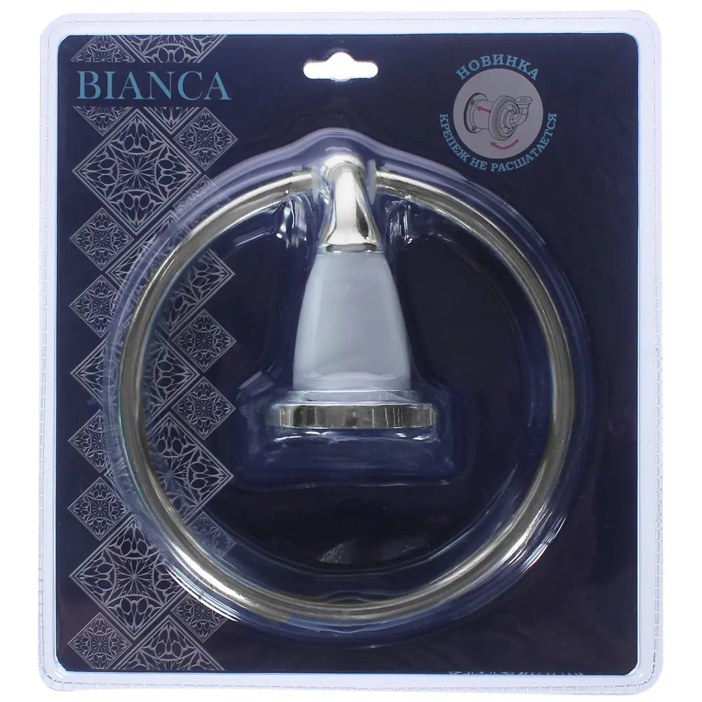 Держатель для полотенца кольцо Bianca цвет хром/белый Santreyd STLM-2205211 - Вид №1