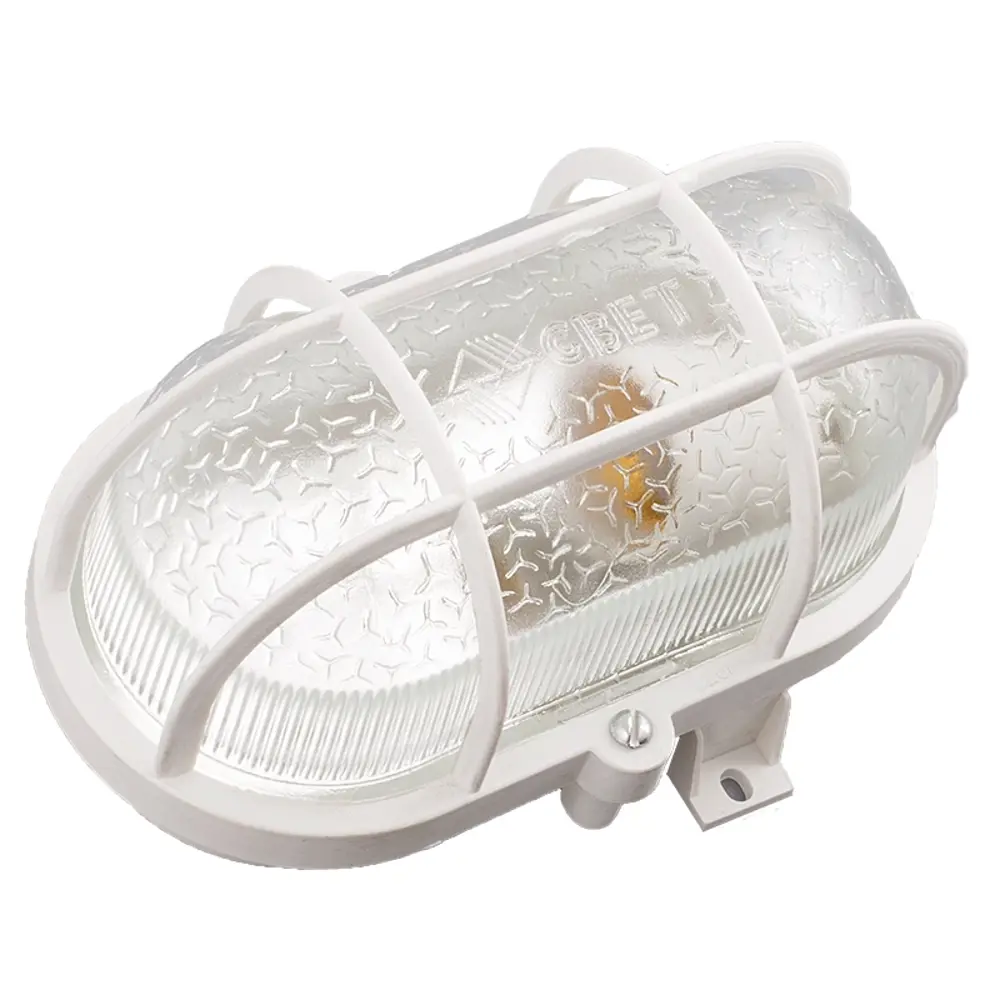 Светильник «Овал» с решёткой, 1xE27х60 Вт, IP53, в ассортименте Santreyd STLM-2157860