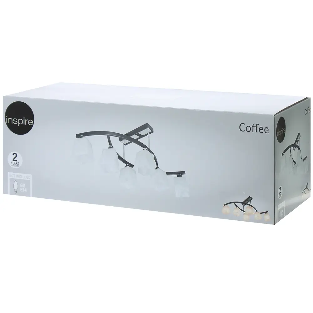 Люстра Coffee 6хЕ14х40 Вт, металл/стекло, цвет белый/чёрный 18764682 STLM-2131390 INSPIRE  - Вид №6