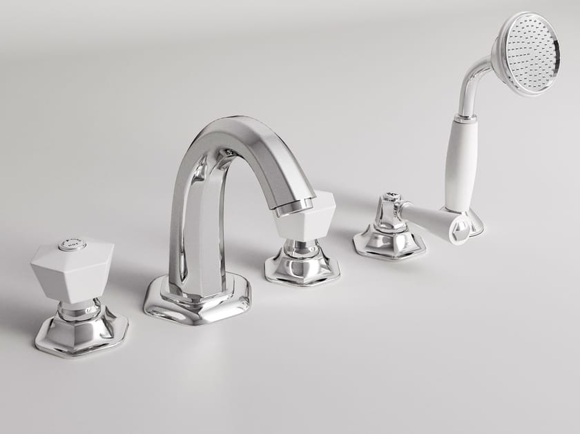 Утопленный набор для ванны с 5 отверстиями с отдельными розетками Park Avenue Белый ARCH-00114841