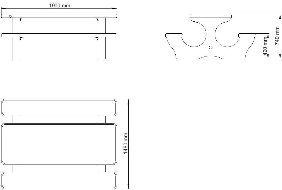 ENCHO ENCHEV - ETE Бетонный стол для пикника со встроенными скамейками  118  - Вид №4