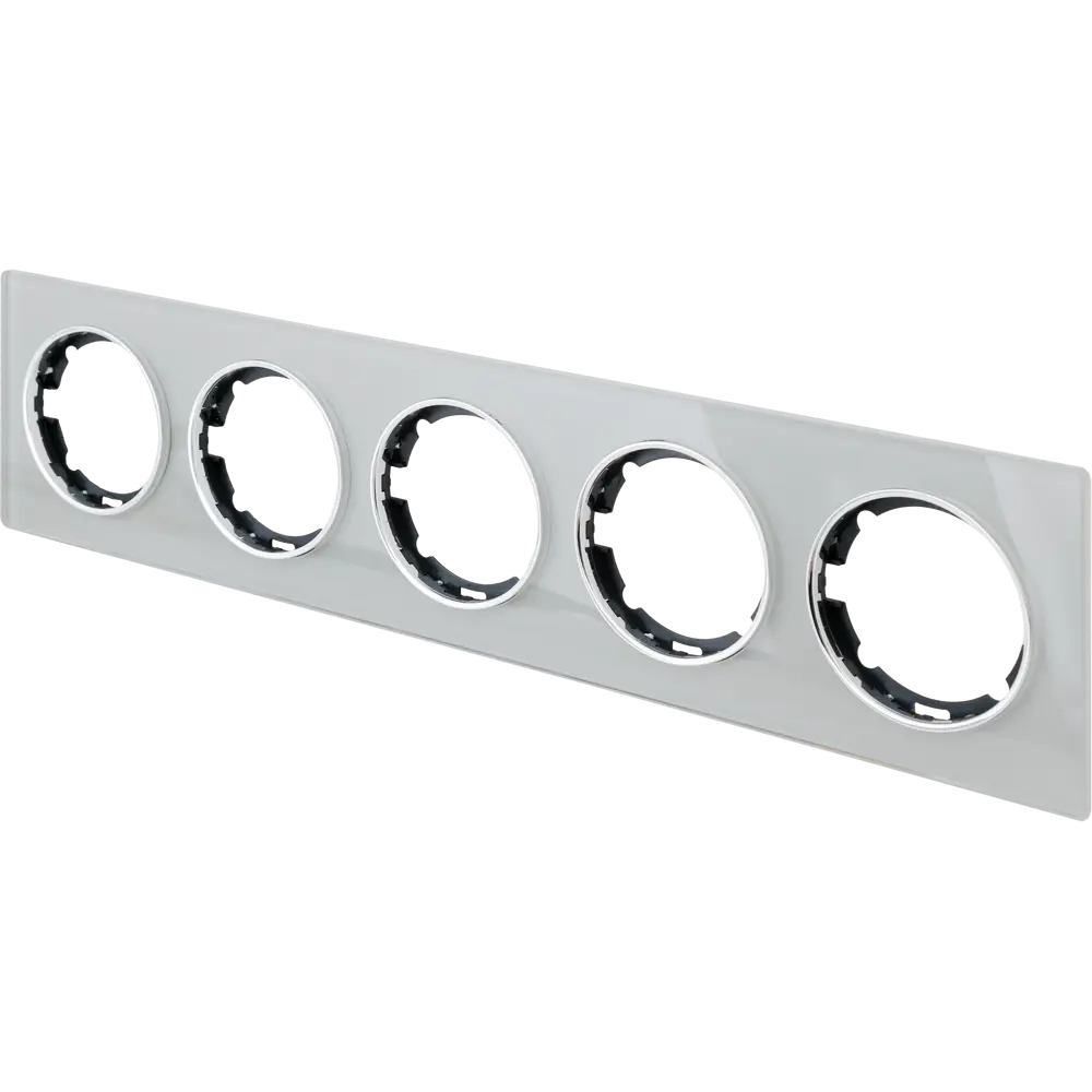 ONEKEYELECTRO Стеклянная рамка для розеток 5-местная серый глянец 82838535 Florence STLM-0036866 - Вид №2