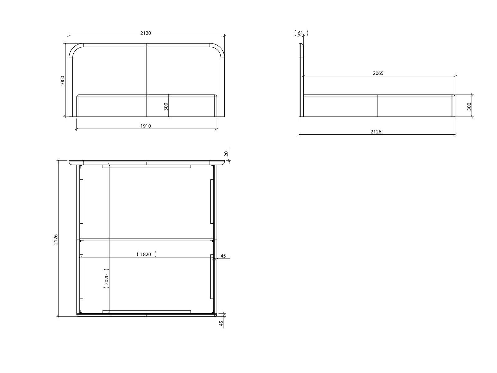 Двуспальная кровать из ткани с мягким изголовьем Laskasas Origin ARCH-00056664 - Вид №3