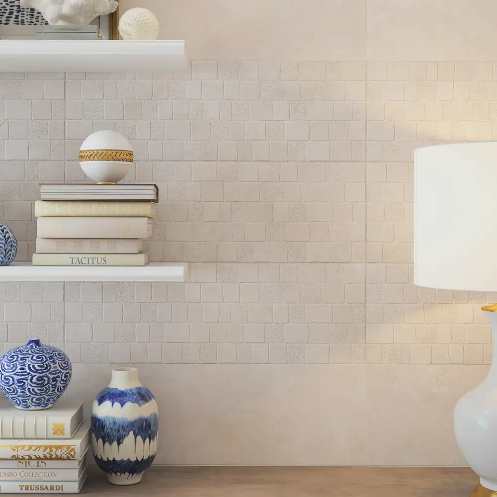 Плитка настенная Керамин Эдда 3Д рельеф 75x25 см 1.69 м² цвет бежевый STLM-2057209