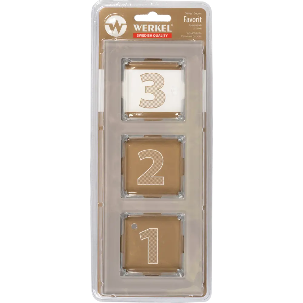 Рамка WERKEL Favorit для трёхрозеточной группы в дымчатом стекле 82125389 STLM-0019718 - Вид №3