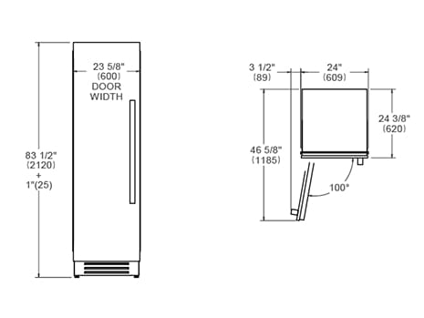 Встраиваемый вертикальный морозильник из нержавеющей стали Bertazzoni Professional ARCH-00119606 - Вид №2