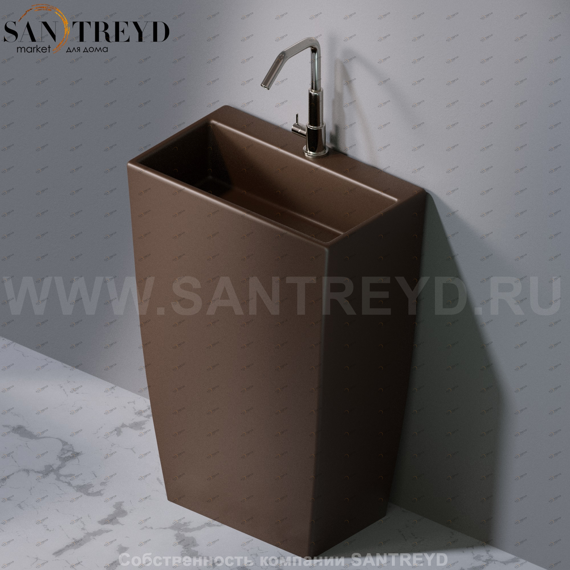 L115107 Напольная раковина стоящая прямоугольная A. e T. Italia Tower AeT ITALIA