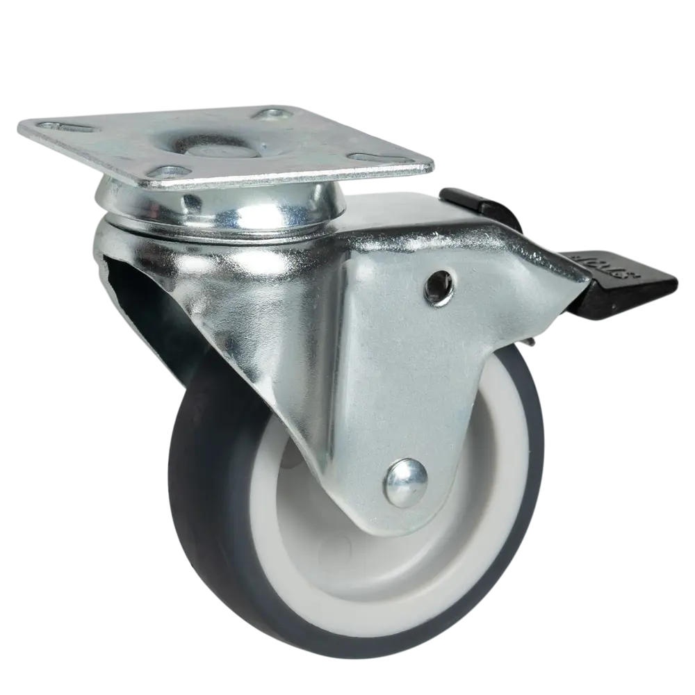 Профессиональный мебельный ролик с тормозом 75 мм серый 89415367 Santreyd STLM-1580728