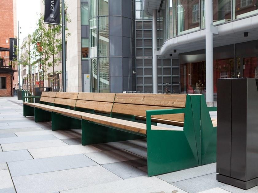 VESTRE Скамейка из стали и дерева с подлокотниками Bloc sun-id-1488211 - Вид №6