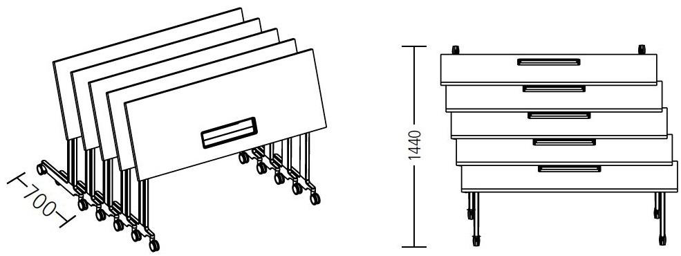 Wiesner-Hager Штабелируемый прямоугольный стол с колесами N_table sun-id-1397359 - Вид №5