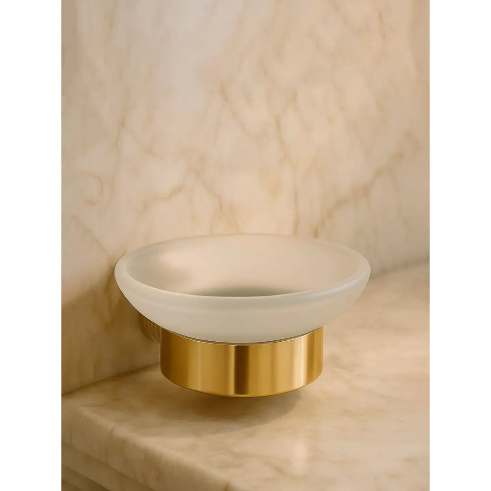 Мыльница с держателем идея стекло/металл золото Santreyd STLM-2001294 - Вид №5