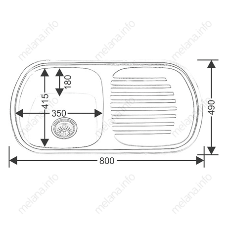 142 мойка MLN 8049 вр.универ 0,6/160 (*10) MELANA  - Вид №1