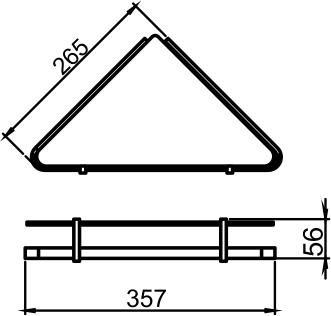 Угловая полка с ограждением Novaservis Metalia 4 6458.0 хром 64580 - Вид №1