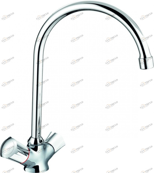 Смеситель для кухни Rush Pioneer PI7950-23 с высоким поворотным изливом, хром 115234