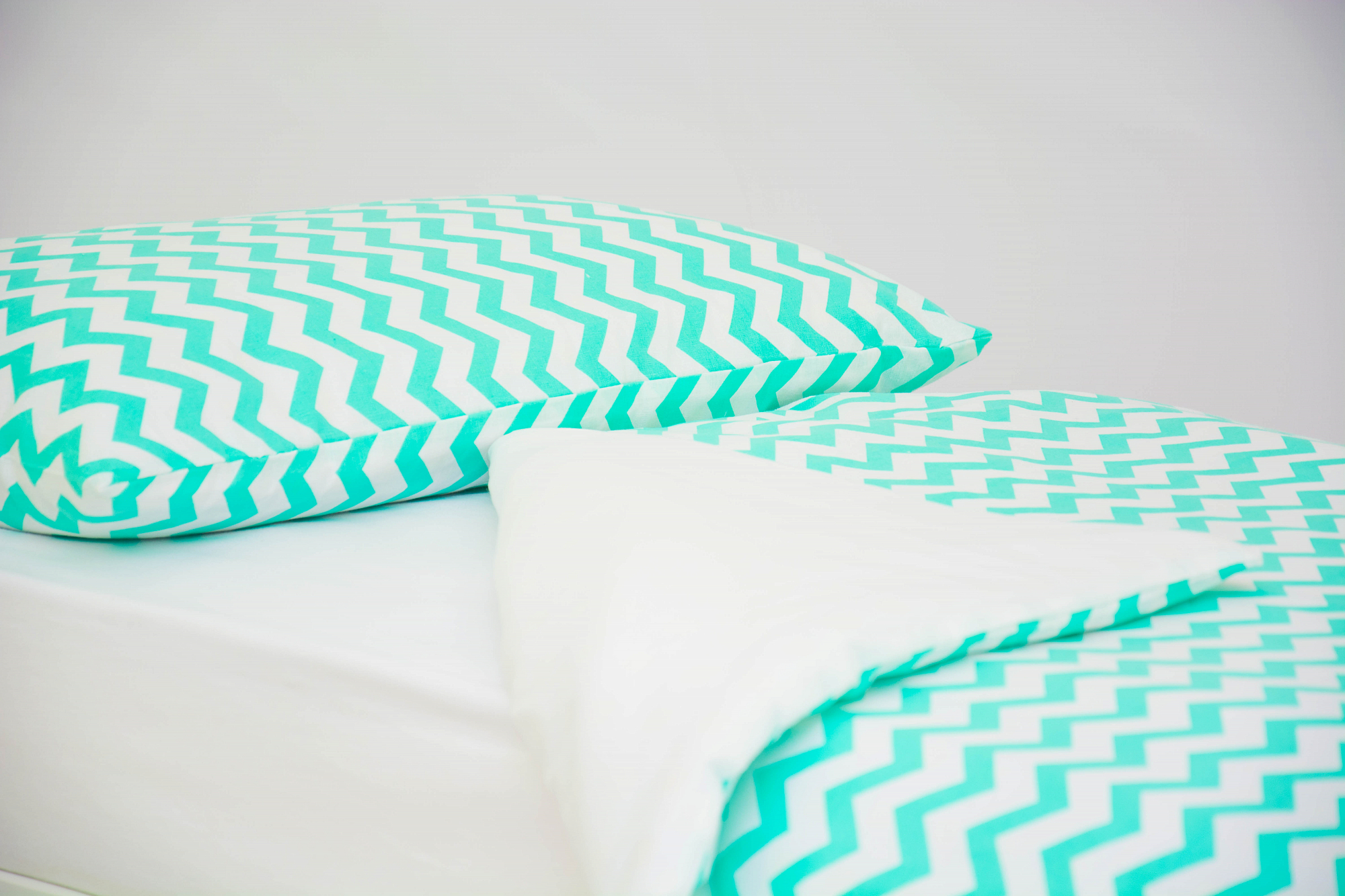 Детское постельное белье "Зигзаги" мятное БЕЛЬМАРКО  327403 Голубой Santreyd  - Вид №1