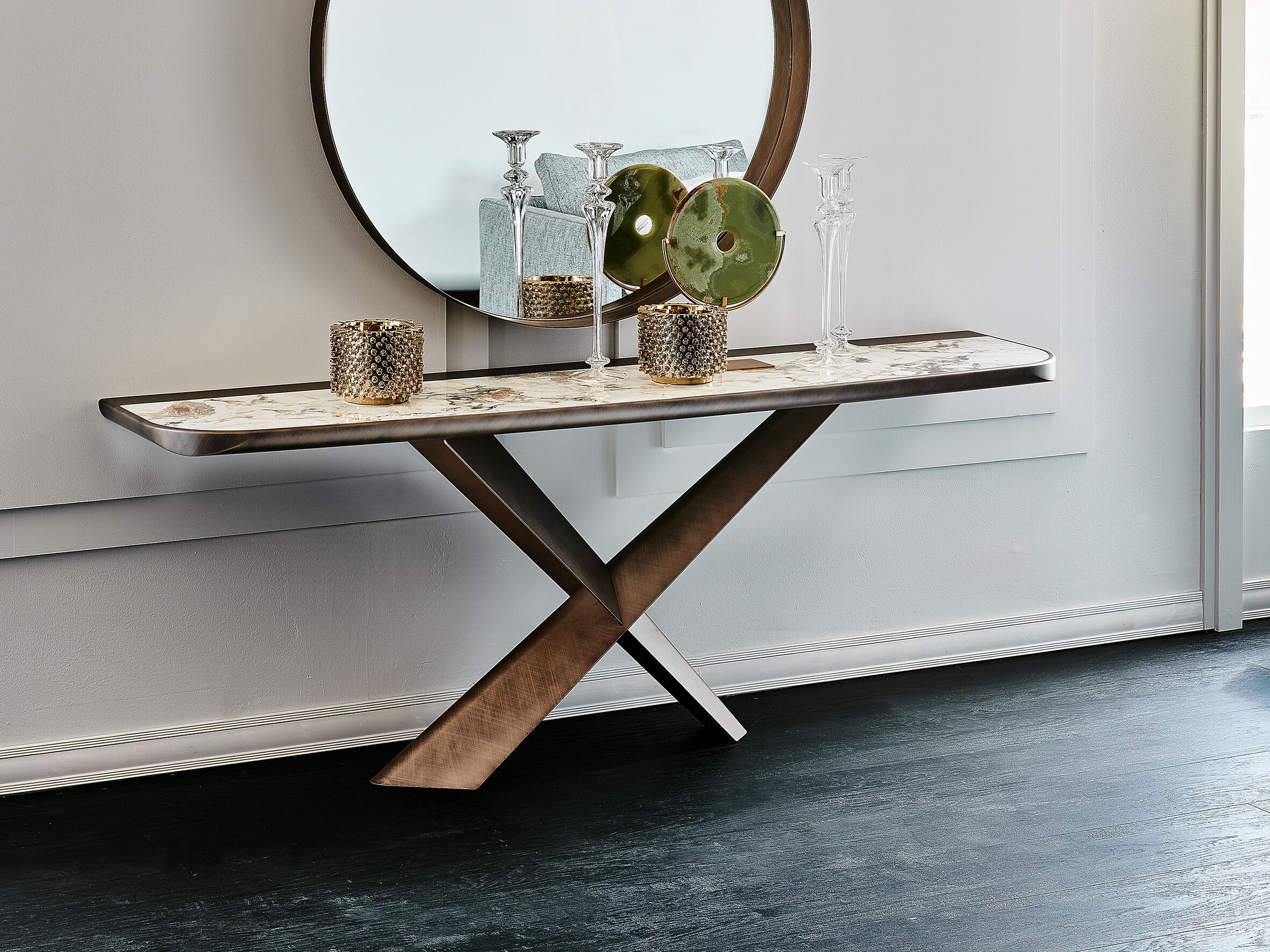 Керамическая консоль полумесяца Cattelan italia TERMINAL KERAMIK PREMIUM ARCH-00037664