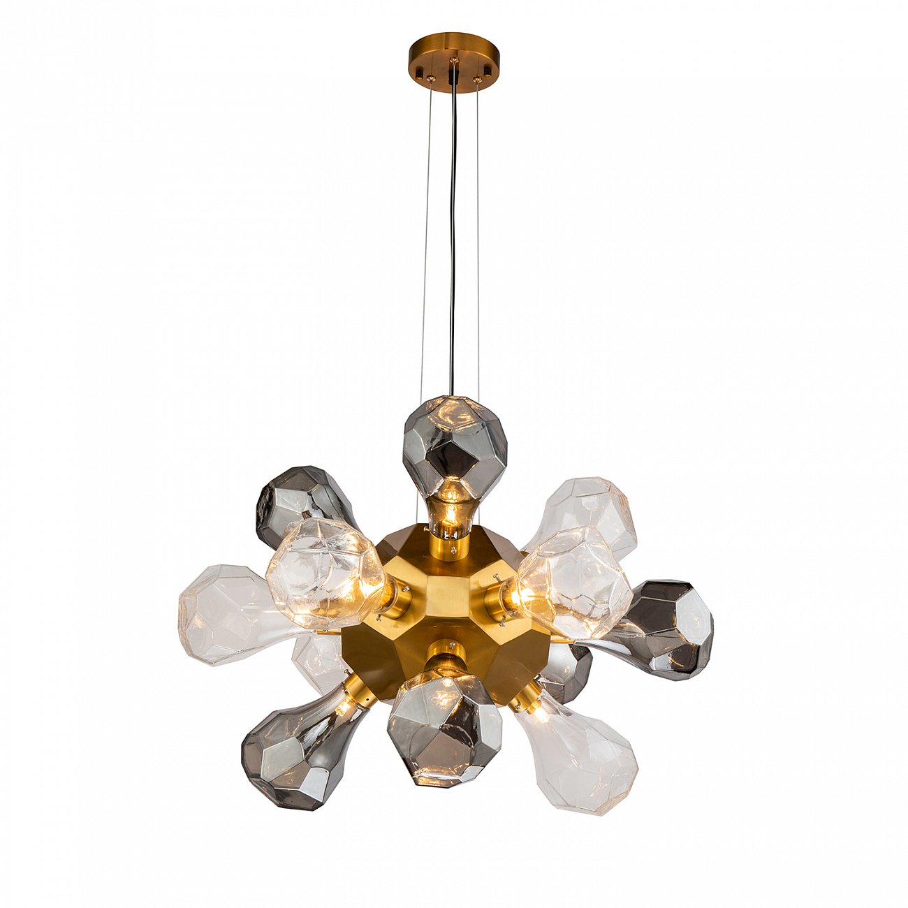 Светильник подвесной на 12 ламп 45х60 см латунь Delight Collection KR1197P-12 brass,/clear DELIGHT COLLECTION ДИЗАЙНЕРСКИЕ 00-3883155 Золото;прозрачный  - Вид №2