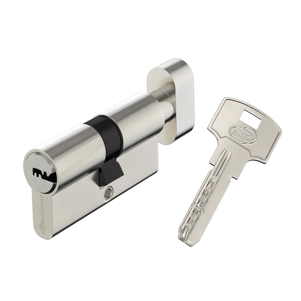 Цилиндр Standers TTAL1-3030NBCR 30x30 мм ключ/вертушка цвет хром STLM-2187205