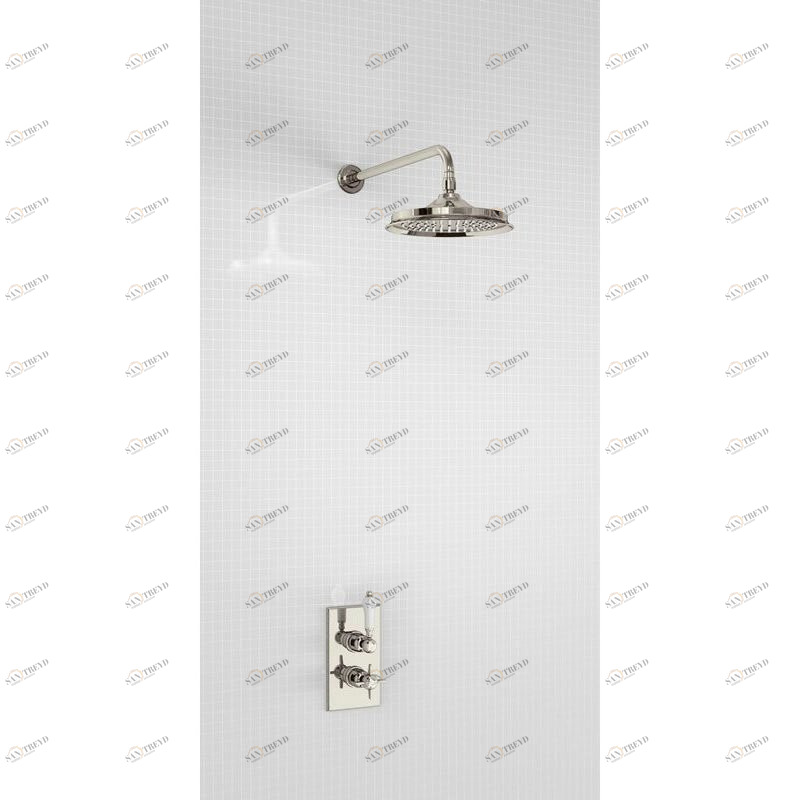 Душевая стойка с встроенным термостатом на 1 выпуск, верхняя лейка 9' [H400-ARC] Arcade Burlington ARCV34 NKL, ARCV17 NKL, ARCV11 NKL