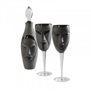 4446 Набор чёрной хрустальной посуды «Электро Куб» Maleras