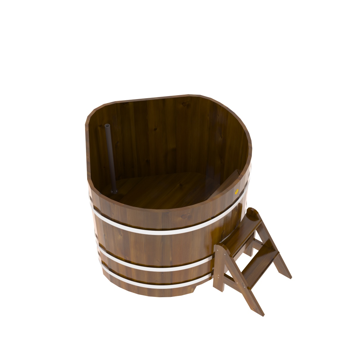 2311 Купель угловая из лиственницы Рустик 1,19х1,19х1,0 морёная Alyarus  - Вид №2