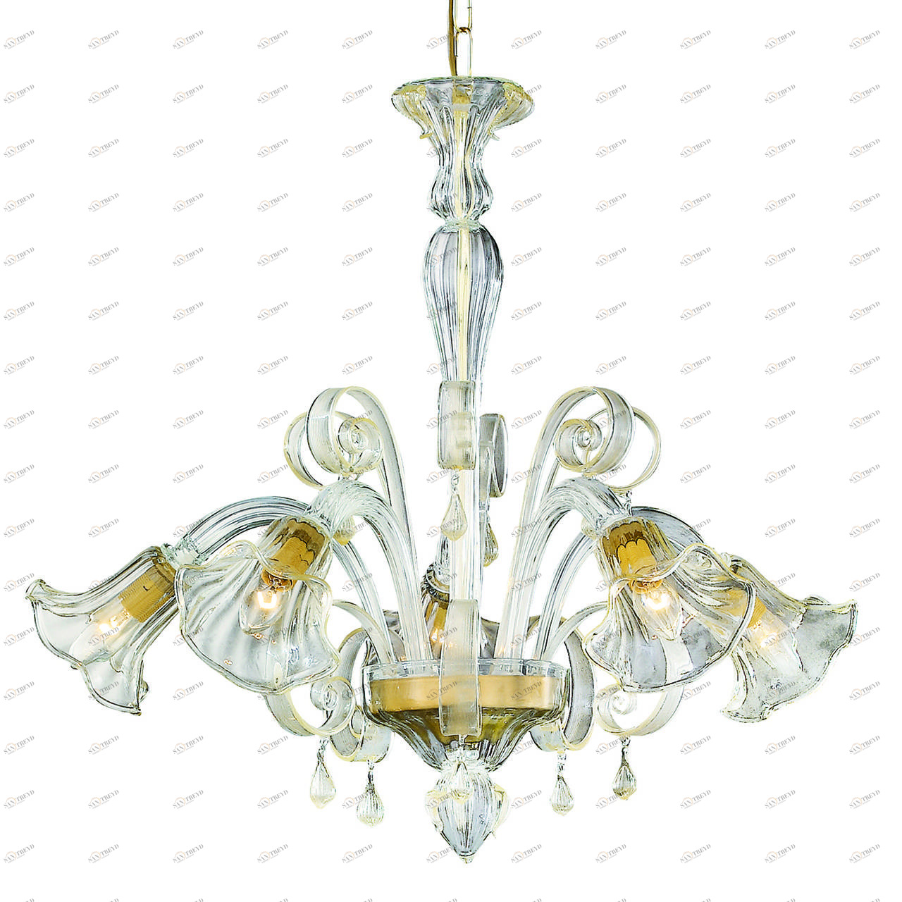 Подвесная люстра Ideal Lux Ca DOro SP5 IDEAL LUX ДИЗАЙНЕРСКИЕ, CA DORO 057266 Бежевый 