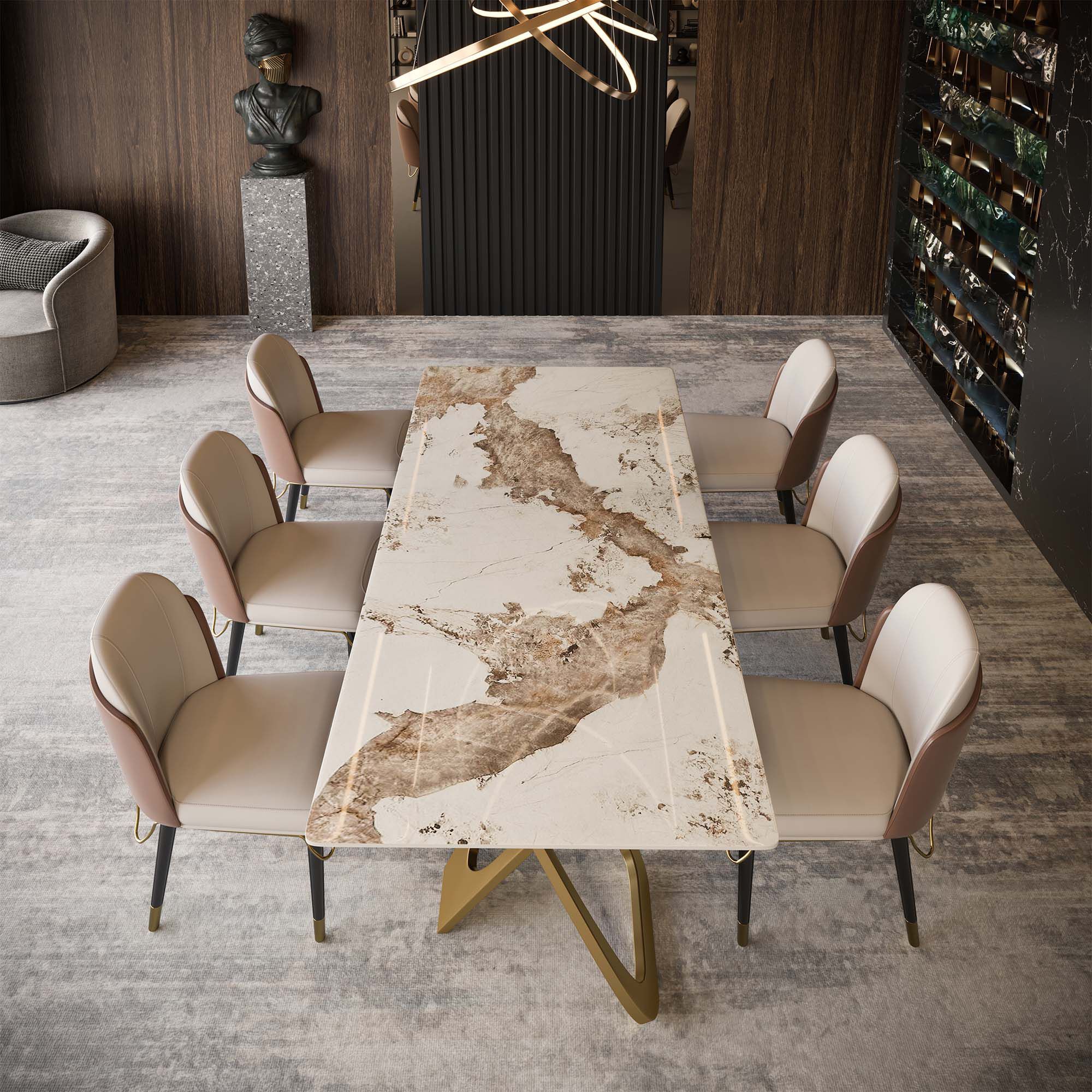 Прямоугольный стол из спеченного камня с металлическим основанием GIULIA GRILLO ABBRACCIO ARCH-00097894 - Вид №5