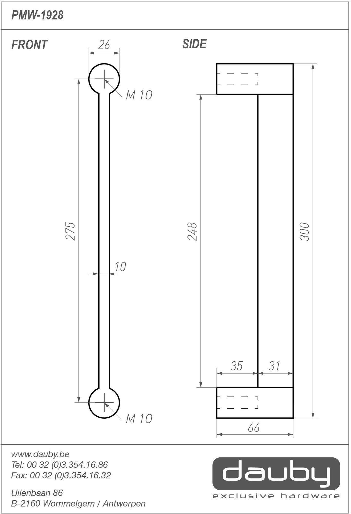 Dauby Металлическая ручка Pure® 15785 - Вид №1