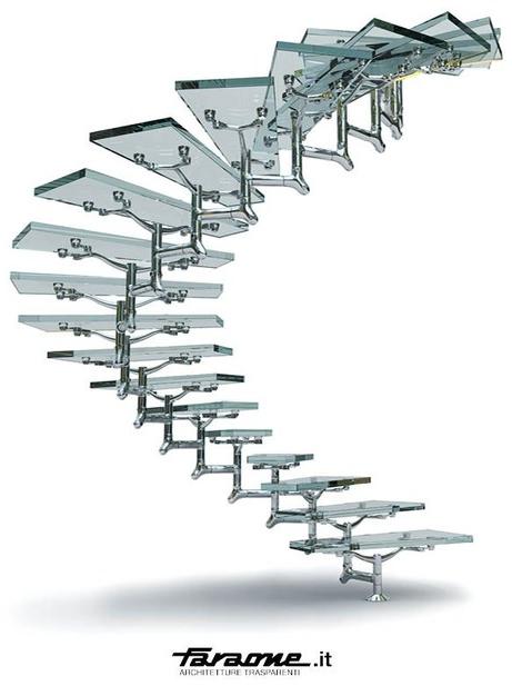 FARAONE Винтовая лестница из нержавеющей стали и стекла sun-id-1435490 - Вид №1