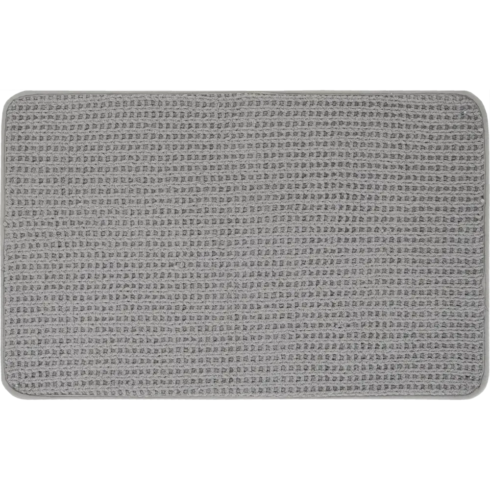 Коврик для ванной комнаты Swensa String 80x50 см цвет серый BSM STLM-2195318