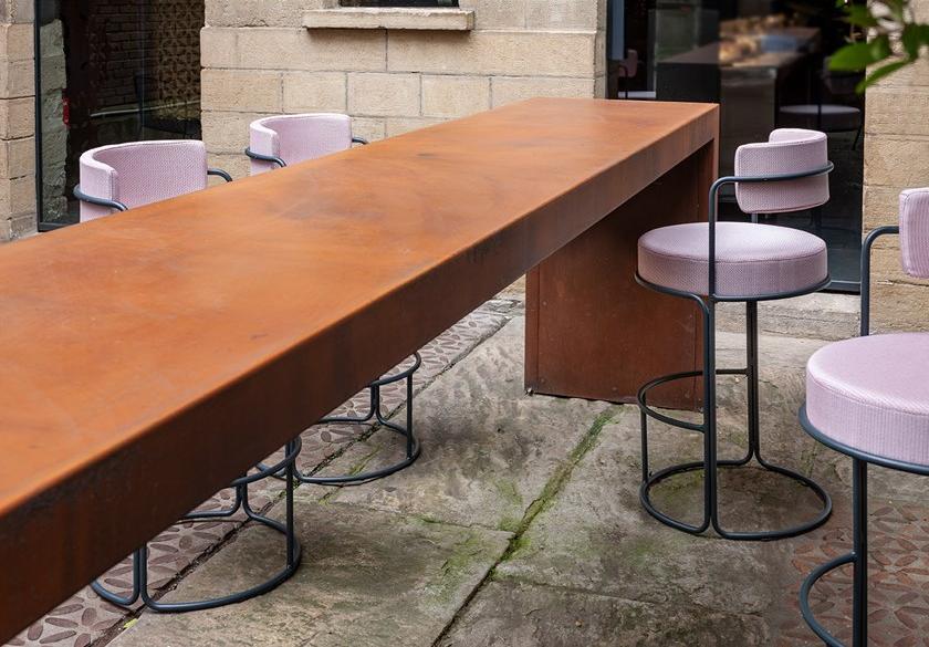 iSimar Высокий садовый стул из стали со спинкой Paradiso 8085 - Вид №3