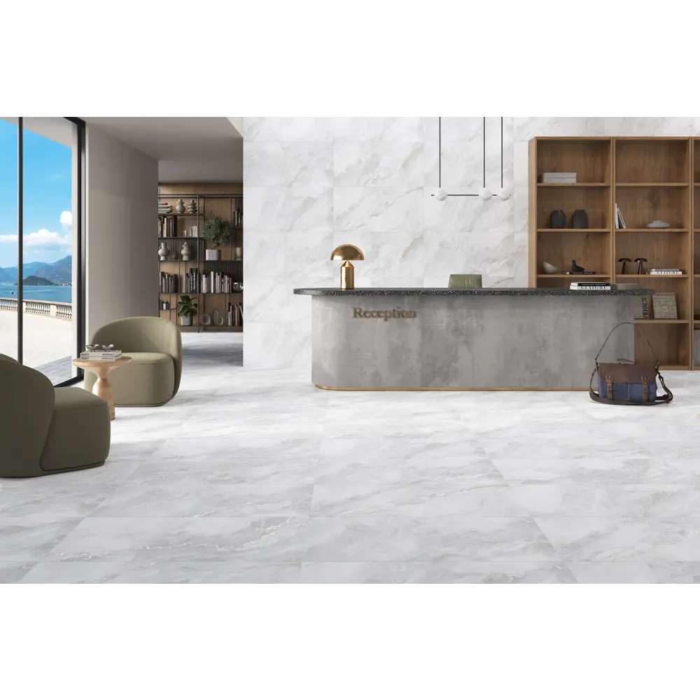 Глазурованный керамогранит Marble Atlanta Bianco 60x120 см 1.44 м² матовый цвет серый Santreyd STLM-2127531 - Вид №3