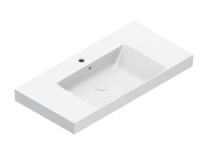 Одноместная прямоугольная раковина с столешницей