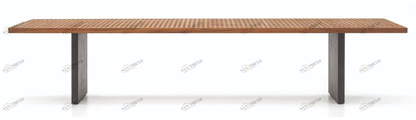 Minotti Прямоугольный садовый стол из тика Quadrado sun-id-1485298