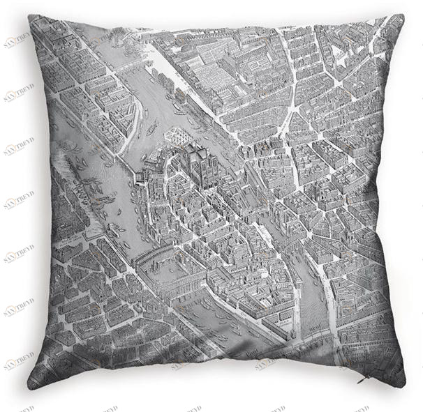 Koziel Квадратная подушка из полиэстера Turgot map of paris 9997-82 