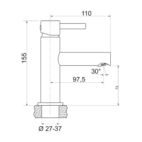25-04L YOTA  Смеситель для умывальника  ARGO kran  - Вид №1