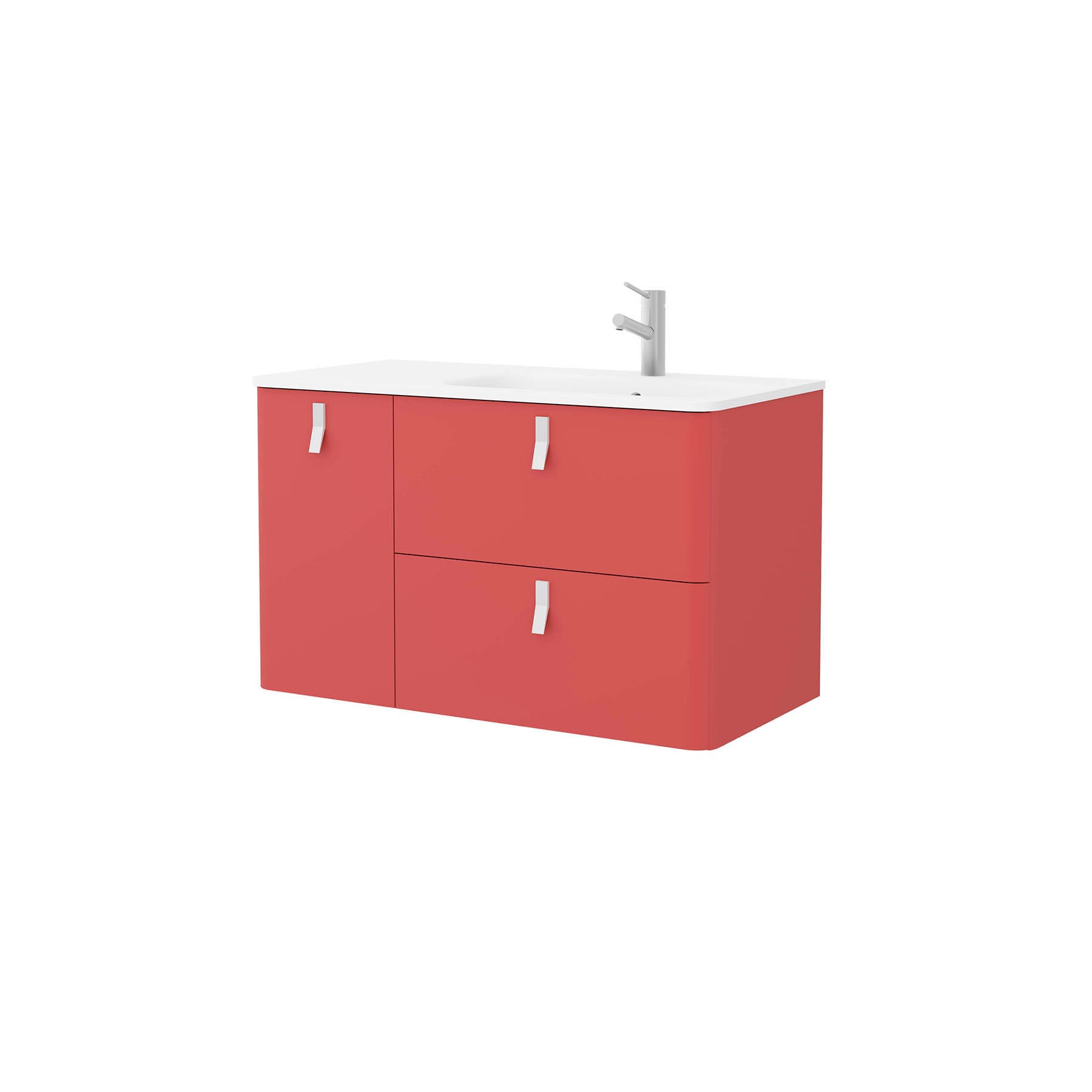 24660 SALGAR Мебель для умывальника UNIIQ 900 левая ROJO Рохо  - Вид №3