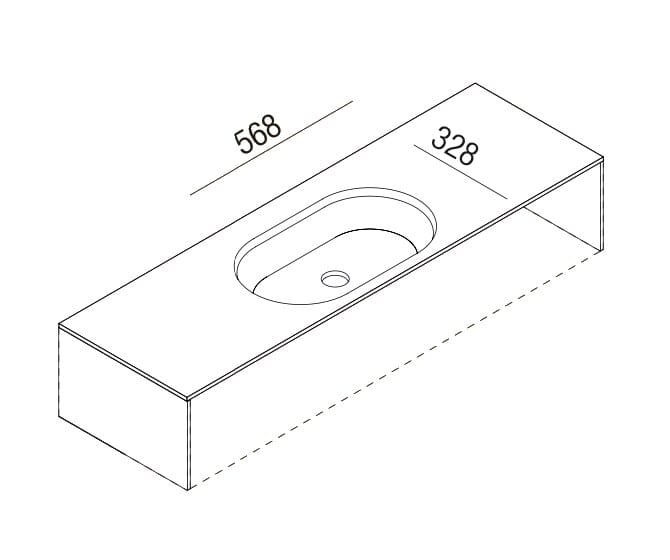 Встраиваемый умывальник с овальной столешницей из твердой поверхности Agape одиннадцать ARCH-00094506 - Вид №2