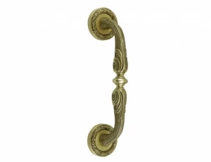 0N6505.000.43 Ручка дверная на розетках Сатинированное старое золото 24К