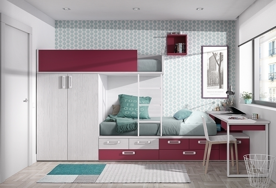 103210 Мебельный комплект с кроватью-чердаком Ambiente 35 Arasanz Oslo Santreyd