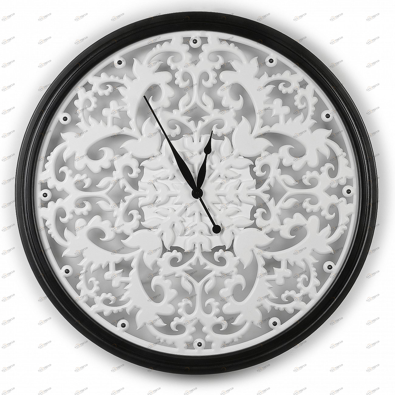 Часы настенные круглые белые с черном рамкой REFINED IN SHAPE REFINED 00-3860067 Белый;черный 