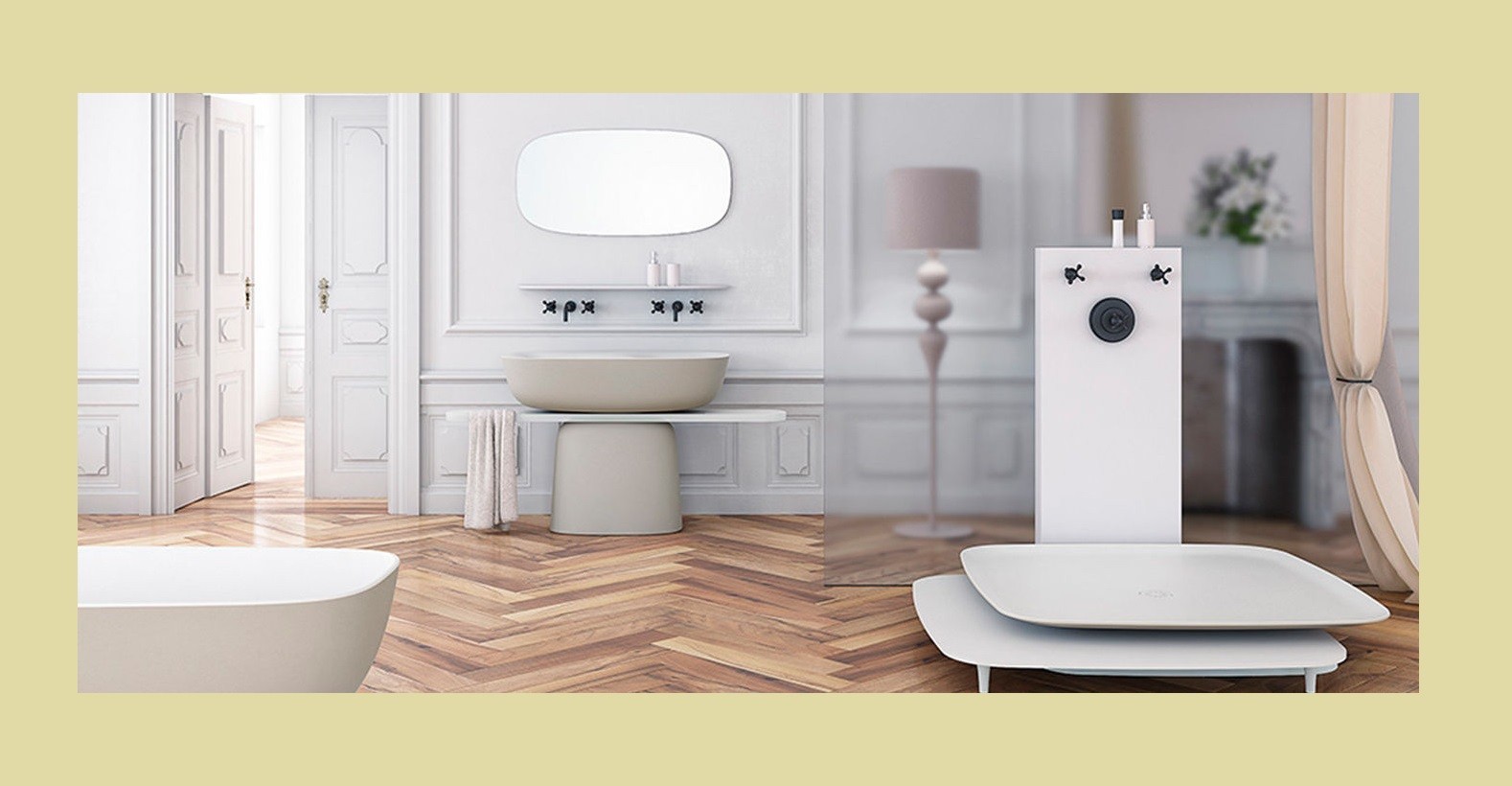 Ванна из искусственного камня Kerrock Milo 01232 WHITE Словения Kolpa-San - Вид №1