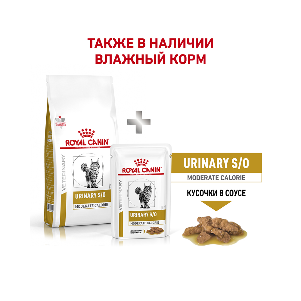 ПР0049111 Корм для кошек Urinary S/O LP34 Moderate Calorie при мочекаменной болезни и лишнем весе сух. 1,5кг ROYAL CANIN  - Вид №5