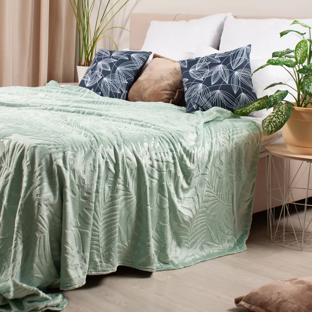 Плед Savane 200x220 см микрофибра цвет зеленый Ardenza STLM-2102455 - Вид №1